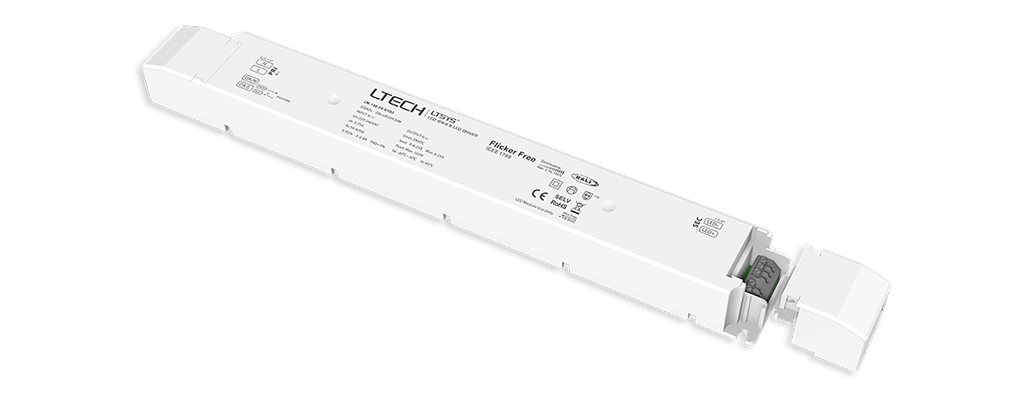 LM-150-24-G1D2  DALI/Push DIM, 0-100% Dim, CV 150W, 24Vdc 6.25A, 200-240Vac, IP20, 5yrs Warranty.